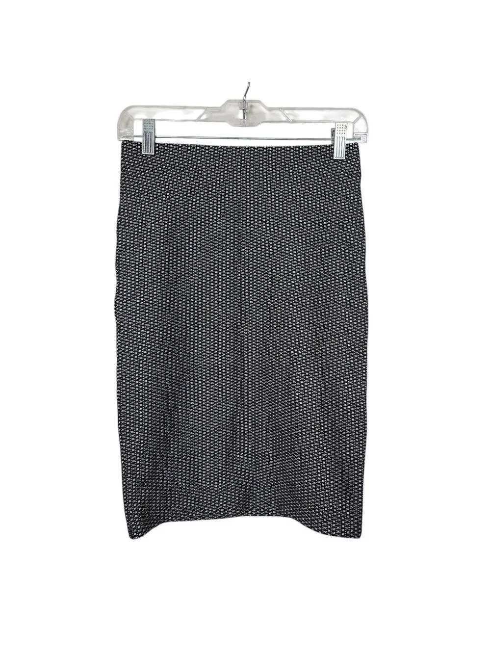 LOFT Houndstooth Black White Pencil Pull On Skirt Petite XSP